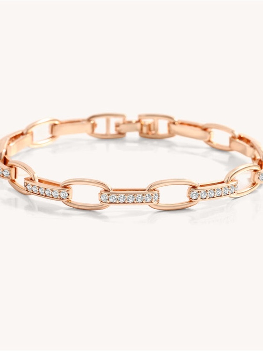 Rose Gold Pave Link Bracelet